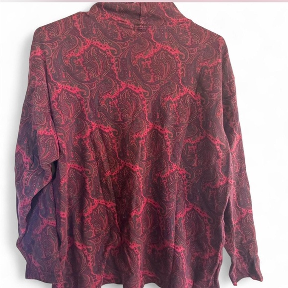 GAP vintage Red, Burgundy and Black Paisley Turtleneck - Picture 7 of 7